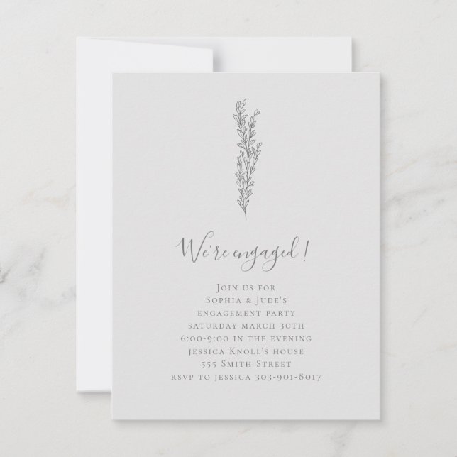 Invitation de la partie d'engagement minimaliste (Devant)