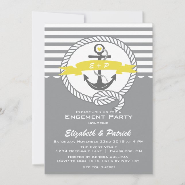 Invitation de la partie d'engagement nautique jaun (Devant)