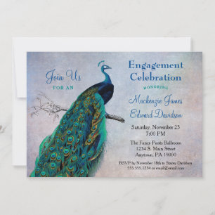 Invitation de la partie d'engagement Peacock Vinta