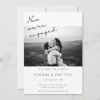 Invitation de la partie d'engagement photo simple