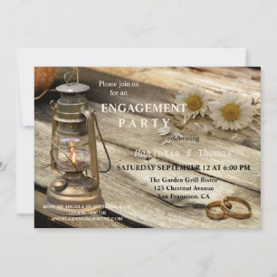Invitation de la partie d'engagement rustique