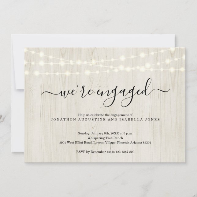 Invitation de la partie d'engagement rustique (Devant)