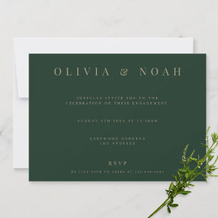 Invitation de la partie d'engagement vert moderne 