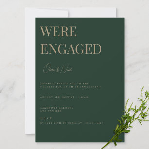 Invitation de la partie d'engagement vert moderne