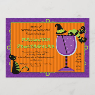 Invitation de la partie d'Halloween de Witch