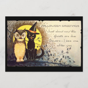 Invitation de la partie d'Halloween Vintage de Cha