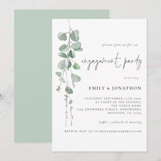 Invitation de la partie Engagement Eucalyptus Scri (Devant / Derrière)
