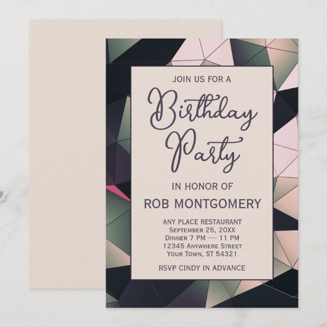 Invitation de la partie géométrique basse-poly mod (Devant / Derrière)