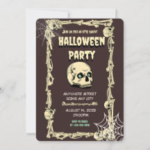 Invitation de la partie Halloween crâne