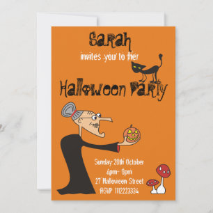 Invitation de la partie Halloween sorcière personn