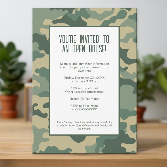 Invitation de la partie militaire/camouflage (Custom Invitation)