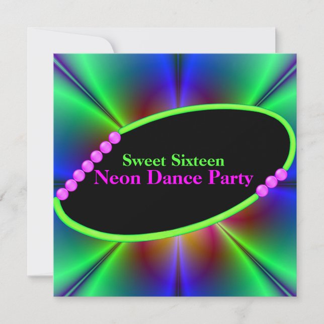 Invitation de la partie personnalisée de Neon Abst (Devant)