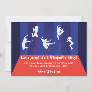 Invitation de la partie Trampoline Bleue et Orange