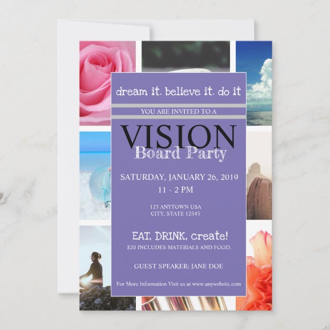 Invitation de la partie Vision Board (Devant)