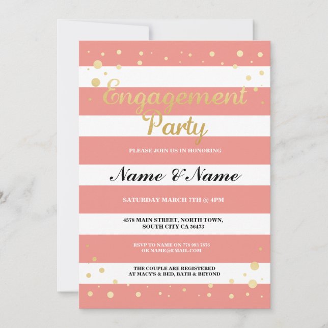 Invitation de la Parties scintillant d'or de la pa (Devant)