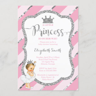 Invitation de la petite princesse Baby shower, Fau