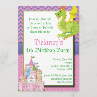 Invitation de la petite princesse Fairy Tale Party