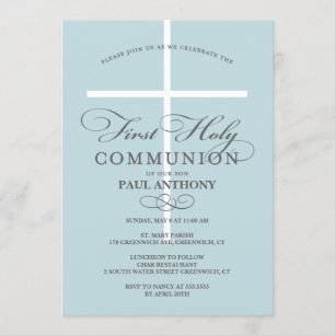 Invitation de la Première Communion Bleue