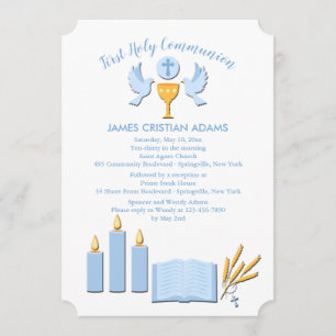 Invitation de la première communion de garçon