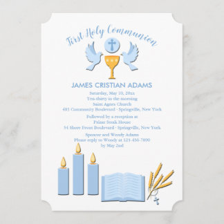 Invitation de la première communion de garçon