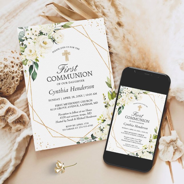 Invitation de la première communion florale ivoiri (Créateur téléchargé)