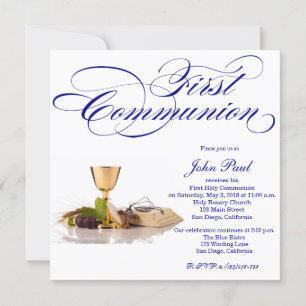 Invitation de la première communion moderne et élé