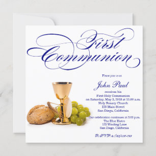 Invitation de la première communion moderne et élé