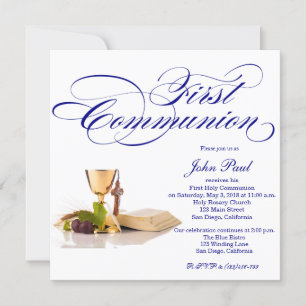 Invitation de la première communion moderne et élé