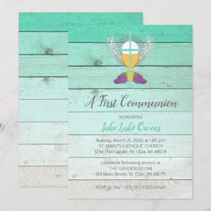Invitation de la première communion rustique - Ble