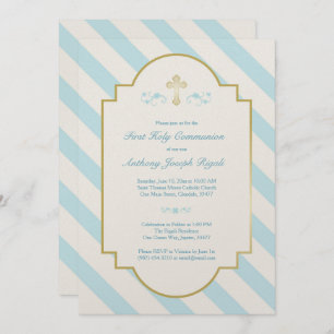 Invitation de la première communion sainte Bleue s