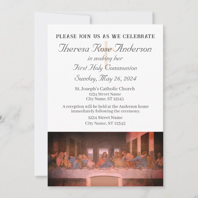 Invitation de la première sainte communion (Devant)