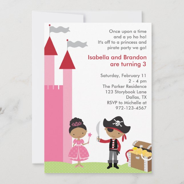 Invitation de la princesse afro-américaine et du p (Devant)