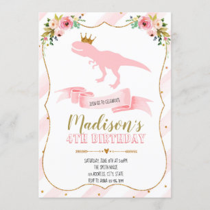 Invitation de la princesse dinosaure