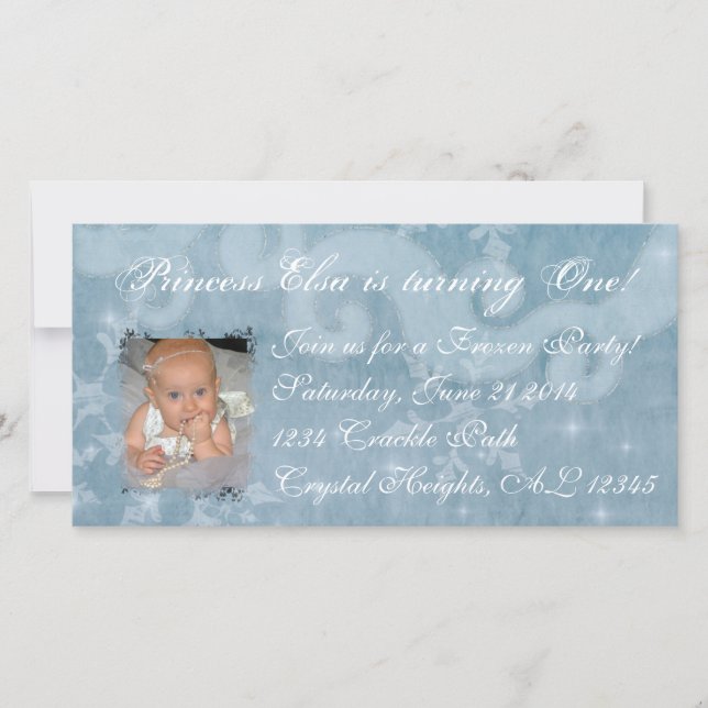 Invitation de la princesse Elsa congelée (Devant)