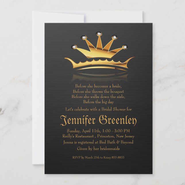 Invitation de la Reine Royale de la Reine d'Or de  (Devant)