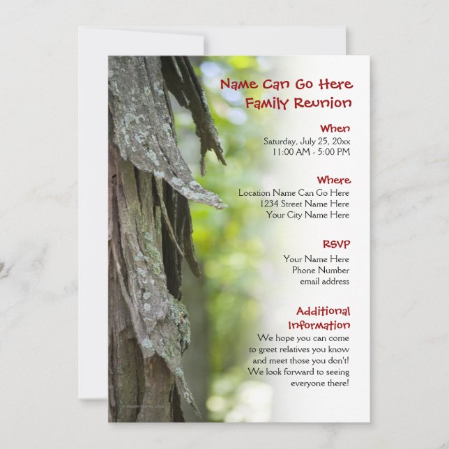 Invitation de la Réunion de famille de forêt (Devant)