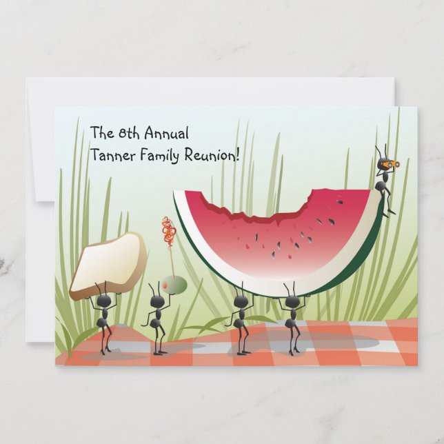 Invitation de la Réunion de pique-nique, de partie (Devant)