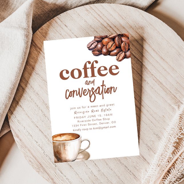 Invitation de la réunion sur le café et la convers (Créateur téléchargé)