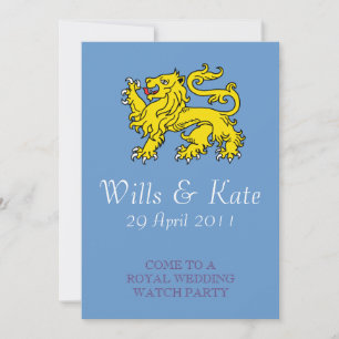 Invitation de la Royal Mariage Watch Party (Blue)