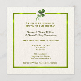 Invitation de la Saint-Patrick, Shamrock Vintage
