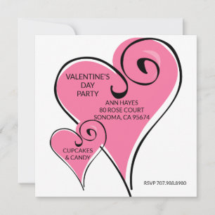 Invitation de la Saint-Valentin à la fête des Coeu