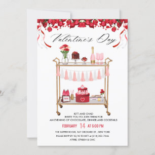 Invitation de la Saint Valentin Bar Cart