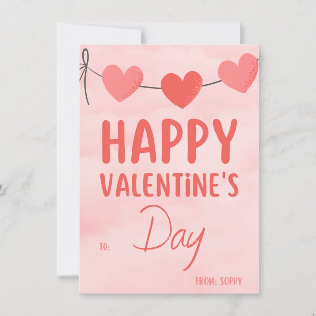 Invitation de la Saint Valentin rose moderne (Devant)