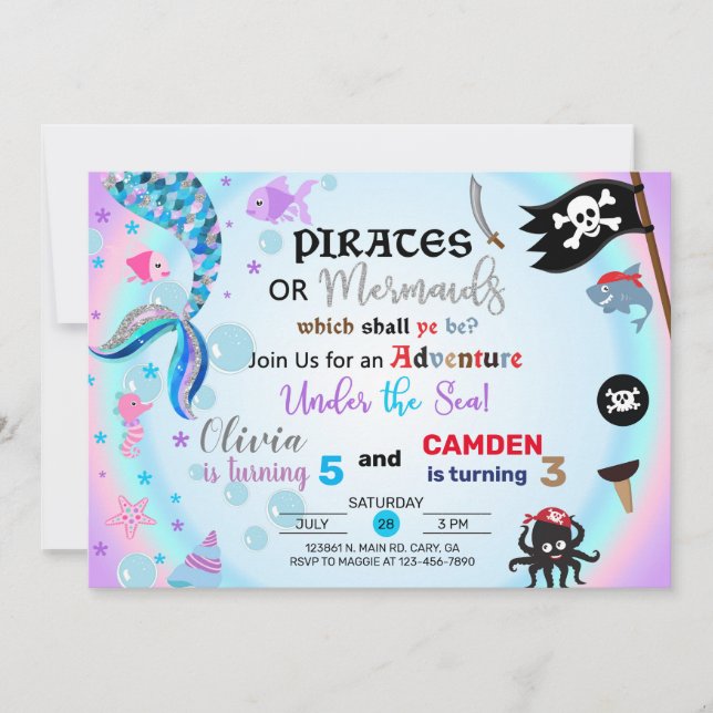 Invitation de la Sirène et des frères et soeurs pi (Devant)