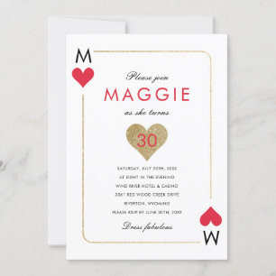 Invitation de la soirée casino