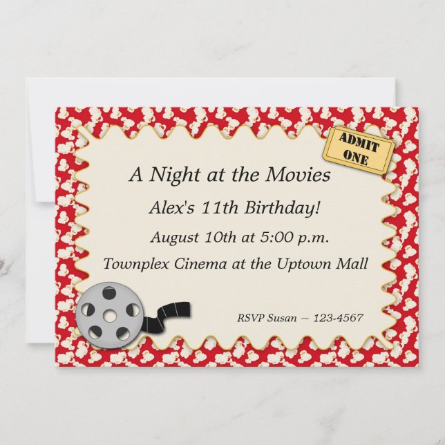 Invitation de la soirée cinéma (Devant)