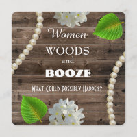 Invitation de la soirée de bachelorette Booze & Bo