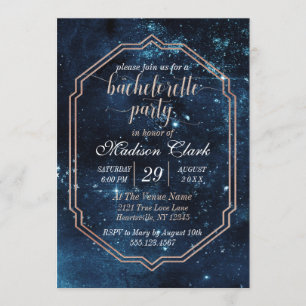 Invitation de la soirée de bachelorette céleste St