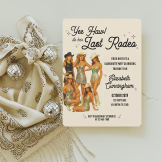 Invitation de la soirée de bachelorette de Rodéo d