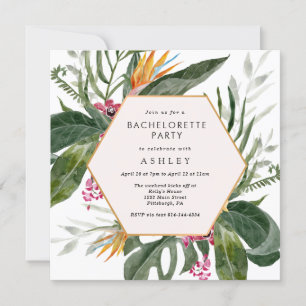 Invitation de la soirée de bachelorette Tropical G